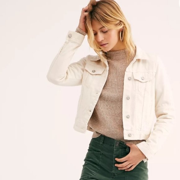 Free People Ivory Rumors Denim Jacket. XS, L
